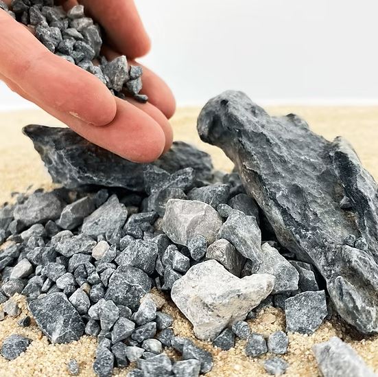 Wio Grey Chip Accent 750 g – Frammenti di Pietra Grigia per Acquari, Paludari e Terrari