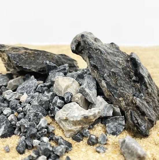 Wio Grey Chip Accent 750 g – Frammenti di Pietra Grigia per Acquari, Paludari e Terrari