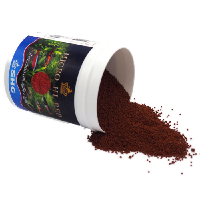 SHG Micro Hi Red 125 g – Mangime Professionale in Microgranuli Esaltatore del Colore per Piccoli Pesci Tropicali