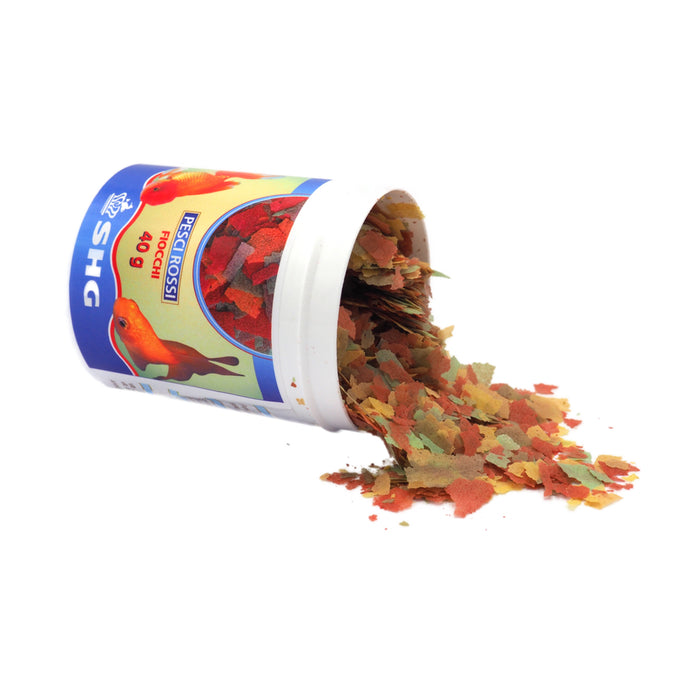 SHG Pesci Rossi in Fiocchi 40 g – Mangime completo per carassi d’acqua fredda