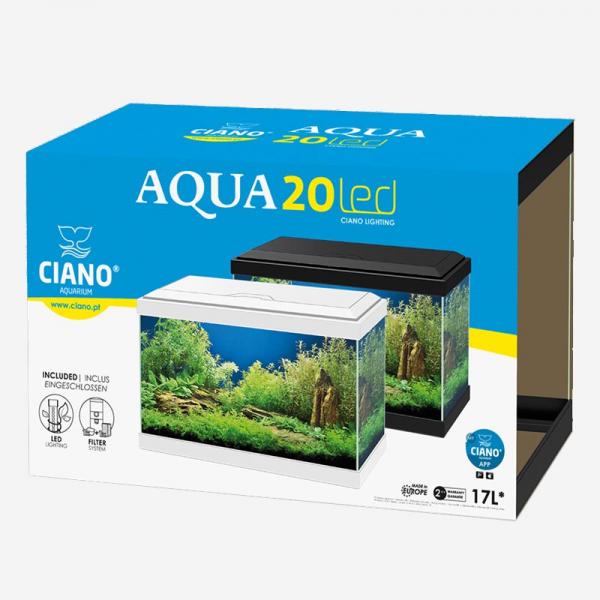 Acquario Aqua 20 con filtro CF40 White senza luce