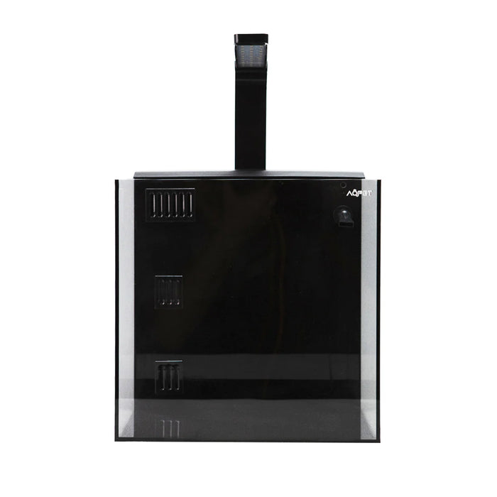 AQPET KUBIC 50 REAR NERO - Acquario Cubico 125L in Vetro Extrachiaro con Sump Posteriore e LED