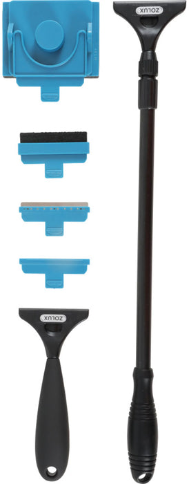 Zolux Set Raschietto Telescopico 50-70 cm – Kit Completo 6 in 1 per Pulizia Vetro e Acrilico