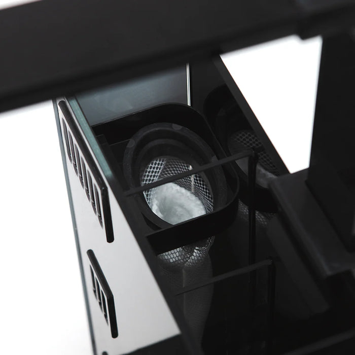AQPET KUBIC 50 REAR NERO - Acquario Cubico 125L in Vetro Extrachiaro con Sump Posteriore e LED