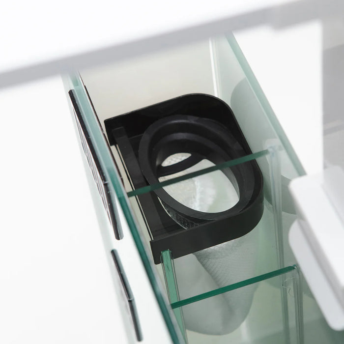 AQPET KUBIC 50 REAR BIANCO - Acquario Cubico 125L in Vetro Extrachiaro con Sump Posteriore e LED