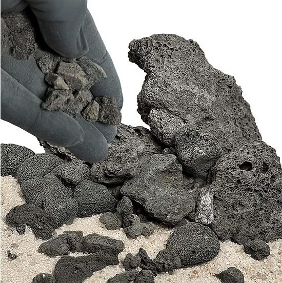Wio Dark Lava Chip Accent 500 g – Scaglie di Lava Vulcanica per Acquari e Terrari