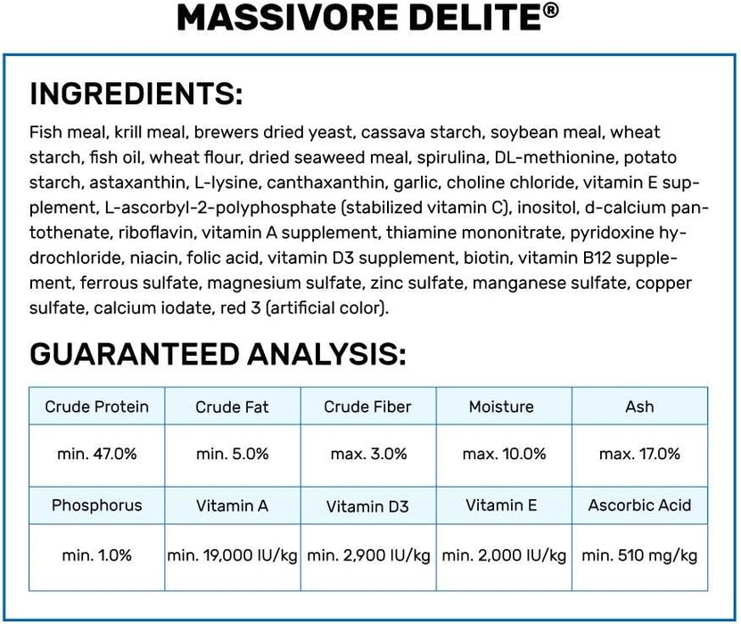 Mangime per Pesci Carnivori Hikari Tropical Massivore Delite 380g – Pellet Affondante Monster Fish