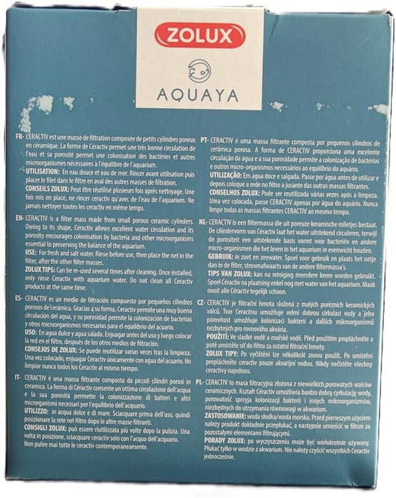 Zolux Ceractiv 1 L – Cannolicchi in Ceramica per Filtraggio Biologico Acquari