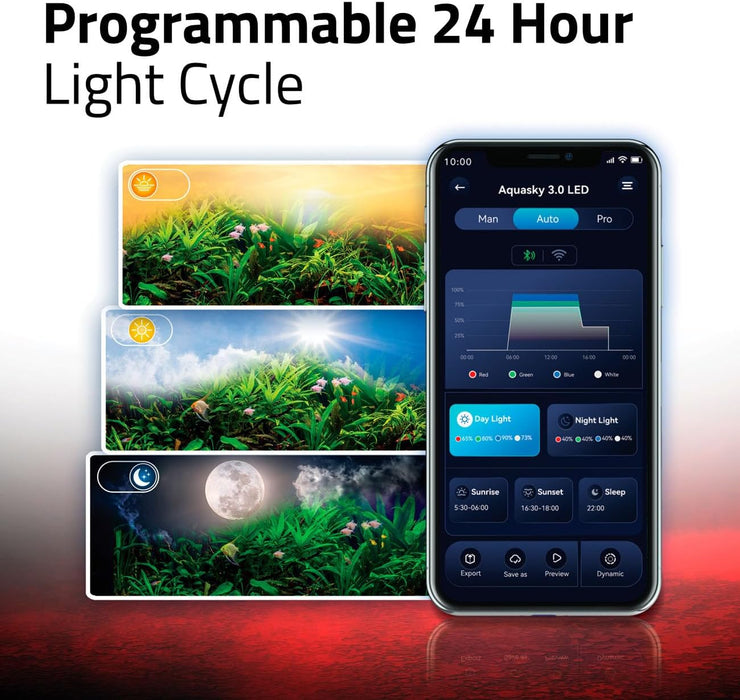 Fluval Aquasky 3.0 LED 16W (53-83 cm) – Sistema di Illuminazione Smart RGB+W