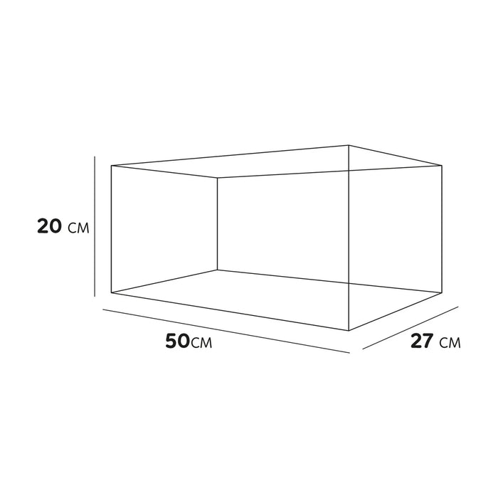 AqPet Tortuga 50 – Tartarughiera in Vetro con Isolotto Maxi, Rampa e Coperchio (50x27x20 cm, 27 L)