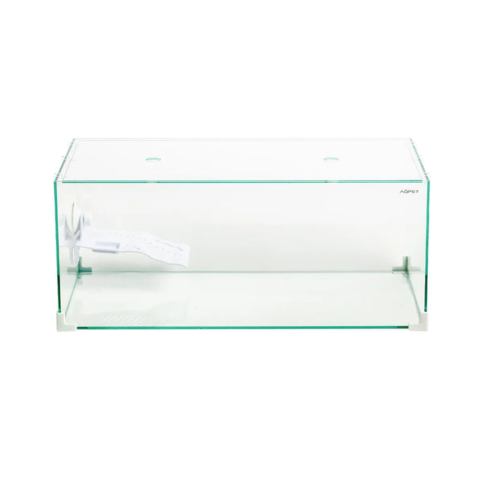 AqPet Tortuga 60 – Tartarughiera in Vetro con Isolotto Maxi, Rampa e Coperchio (60x30x25 cm, 45 L)