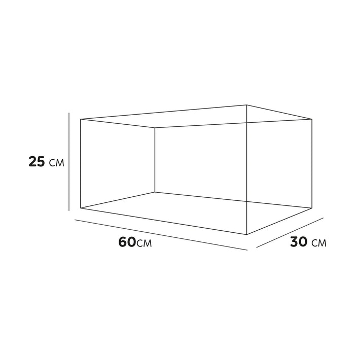 AqPet Tortuga 60 – Tartarughiera in Vetro con Isolotto Maxi, Rampa e Coperchio (60x30x25 cm, 45 L)