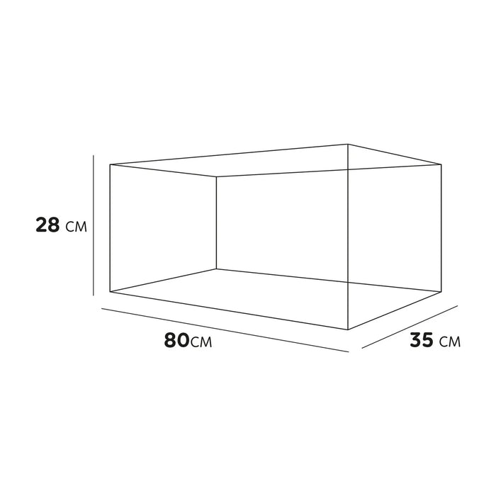 AqPet Tortuga 80 – Tartarughiera in Vetro con Doppio Isolotto, Rampe e Coperchio (80x35x28 cm, 78 L)