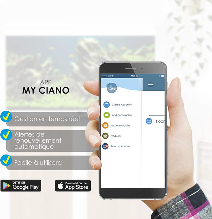Ciano CF Stone 40 – Filtro Interno Mimetico a Forma di Roccia per Acquari fino a 40L