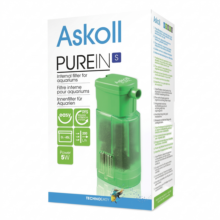 Askoll Pure In S – Filtro Interno ad Alta Efficienza per Acquari fino a 45 Litri
