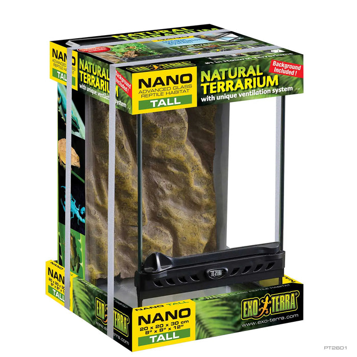 Exo Terra Glass Terrarium Nano High 20x20x30 – Terrario in vetro per rettili e anfibi