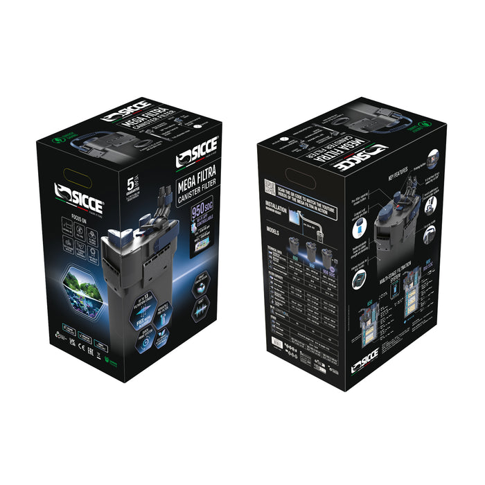 Sicce Mega Filtra 950 SDC – Filtro esterno Wi-Fi top di gamma per acquari fino a 950 L