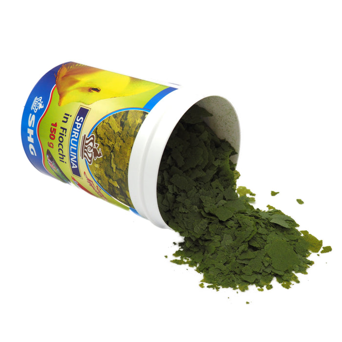 SHG Spirulina in Fiocchi 75 g – Mangime vegetale per pesci d’acquario