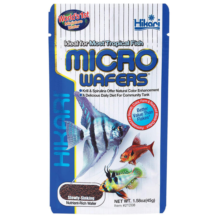 Hikari Micro Wafers 45 g – Mangime Premium ad Affondamento Lento per Pesci Tropicali