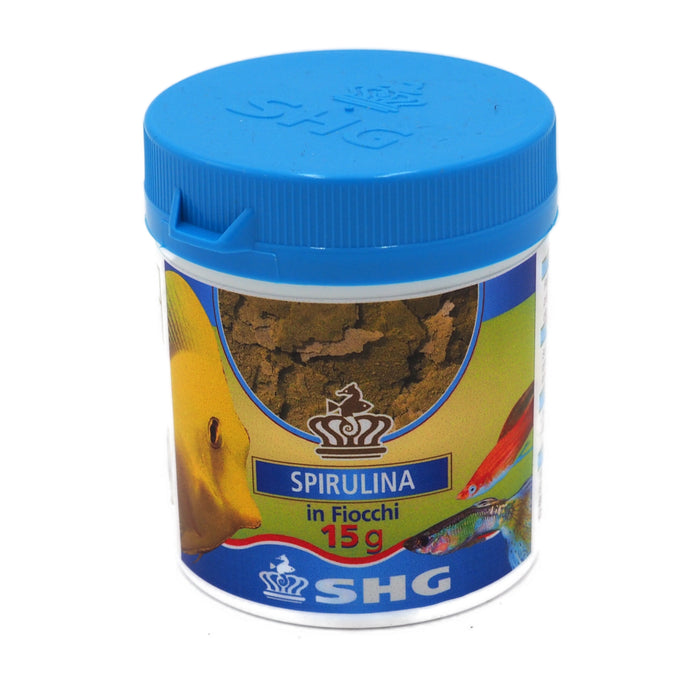 SHG Spirulina in Fiocchi 15 g – Mangime vegetale per pesci d’acquario