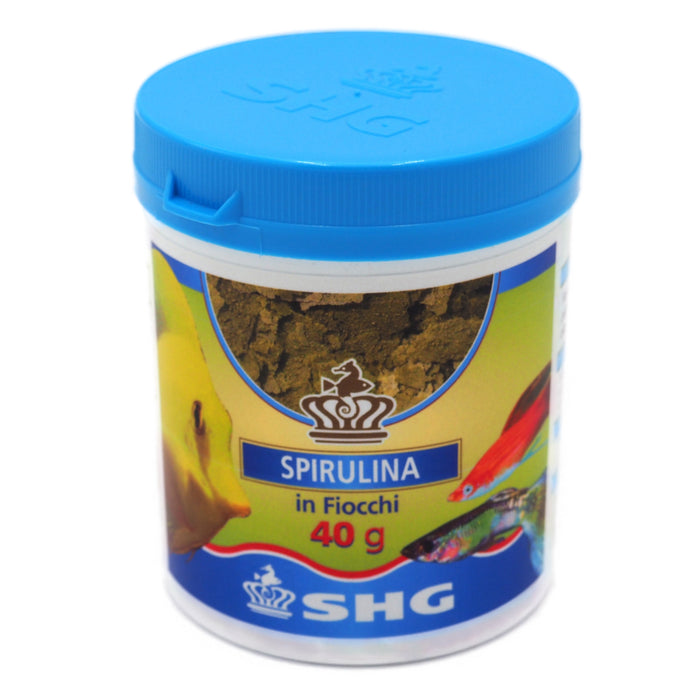 SHG Spirulina in Fiocchi 40 g – Mangime vegetale per pesci d’acquario