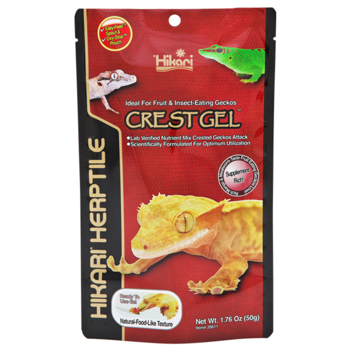 Hikari CrestGel 50g - Mangime in Gel Pronto all'Uso per Geco Ciliatus e Rettili Frugivori