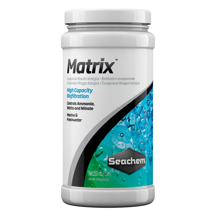 Seachem Matrix 250 ml – Supporto Biologico ad Alta Porosità per la Rimozione di Ammoniaca, Nitriti e Nitrati
