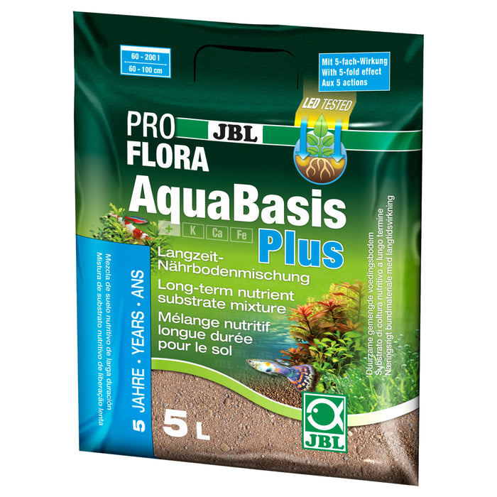 JBL PROFLORA AquaBasis Plus 5 L – Substrato Fertile di Fondo a Lunga Durata (5 Anni) per Piante Acquatiche