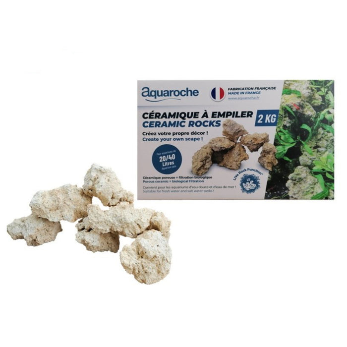 Aquaroche Ceramic Rocks 2 Kg – Rocce Ceramiche Porose per Aquascaping Marino e Acquari d’Acqua Dolce
