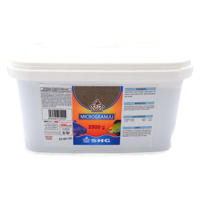 SHG Microgranuli 2,5 kg – Mangime Microgranulare per Pesci d’Acqua Dolce e Marina