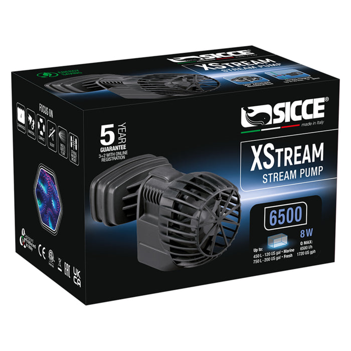 Sicce XStream 6500 – Pompa di Movimento Compatta per Acquari Marini e Reef (6500 l/h)