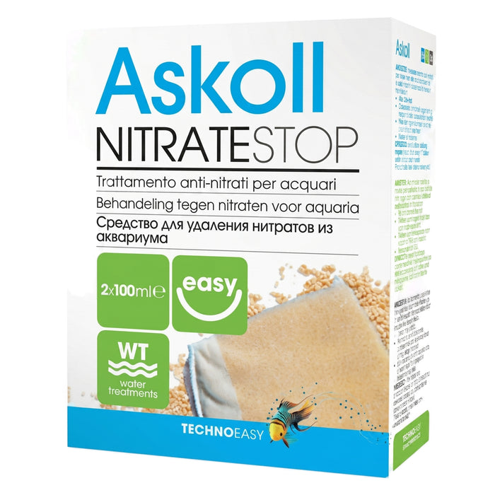 Askoll Nitrati Stop – Resina Selettiva Anti Nitrati per Acquari d'Acqua Dolce (2x100 ml)