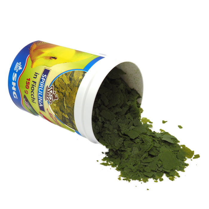 SHG Spirulina in Fiocchi 40 g – Mangime vegetale per pesci d’acquario