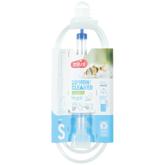 Zolux Sifone S 2in1 Estensibile (28-48cm) - Aspirarifiuti e Raschietto per Piccoli Acquari