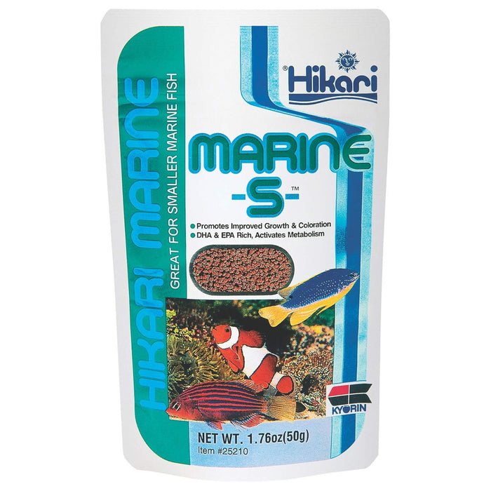 Hikari Marine-S 50 g – Mangime Premium con Aglio per Pesci Marini di Piccola Taglia