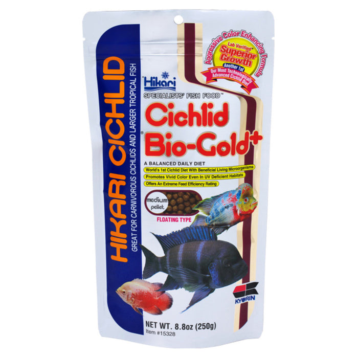 Hikari Cichlid Bio-Gold+ Medium 250g - Mangime Professionale Probiotico per Ciclidi Carnivori