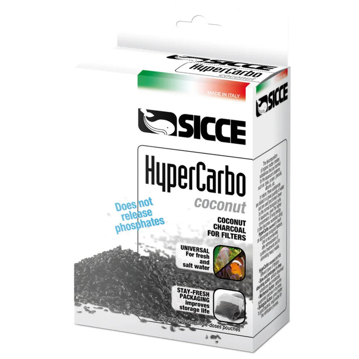 Sicce HyperCarbo Cocco 2 x 150 g – Carbone Attivo di Cocco per Filtri Acquario