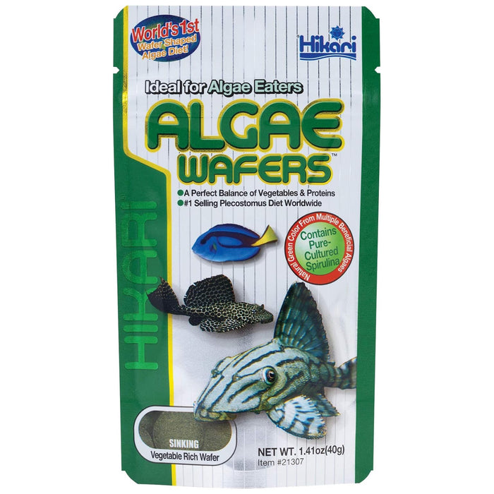 Hikari Tropical Algae Wafers 40 g – Mangime in Dischetti per Pesci Algivori e da Fondo
