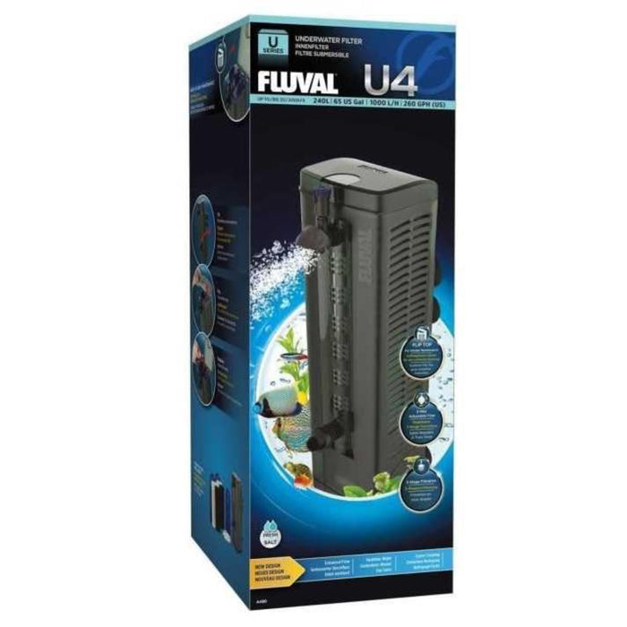 Filtro Interno Fluval U4 – Sistema a Tripla Filtrazione per Acquari da 130 a 240 Litri