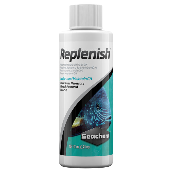Seachem Replenish 100 ml – Reintegratore Liquido di Sali Minerali e GH per Acqua RO/DI