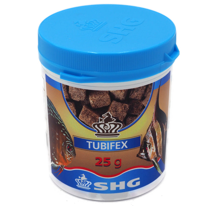SHG Tubifex 25 g – Vermi Tubifex Liofilizzati Puri e Sterilizzati per Pesci Tropicali ed Esemplari di Cattura