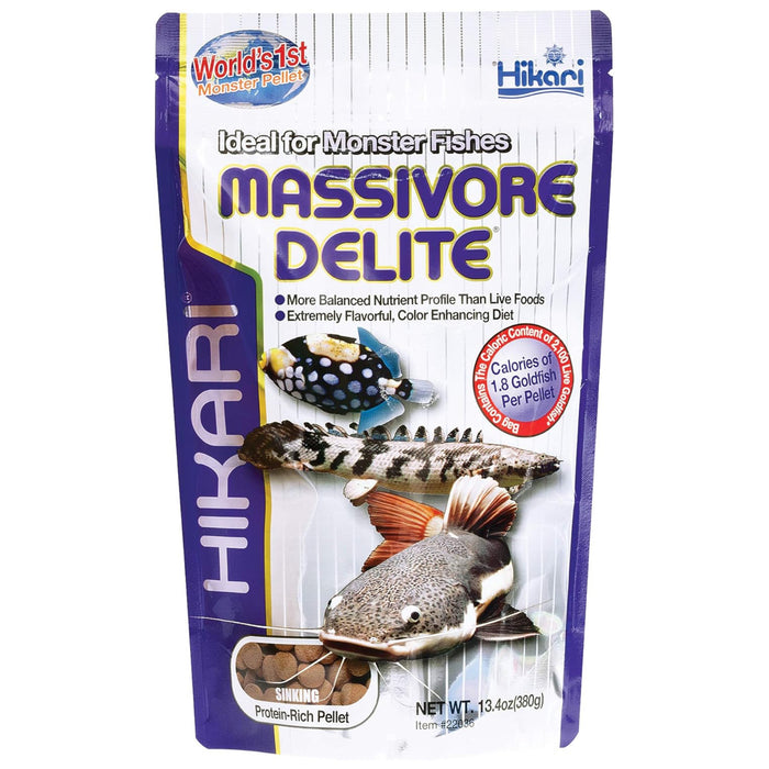 Mangime per Pesci Carnivori Hikari Tropical Massivore Delite 380g – Pellet Affondante Monster Fish