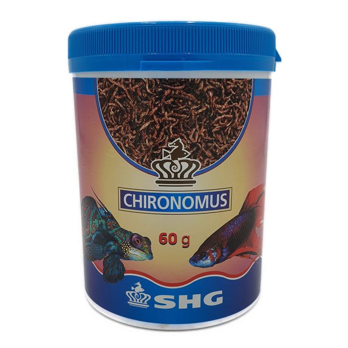 SHG Chironomus 60 g – Chironomus Liofilizzato Naturale per Pesci d’Acquario