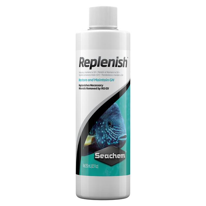 Seachem Replenish 250 ml – Reintegratore Liquido di Sali Minerali e GH per Acqua RO/DI