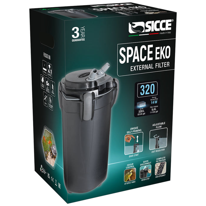 Filtro Esterno Sicce Space Eko+ 320 – Filtro Esterno Compatto per Acquari fino a 320 Litri