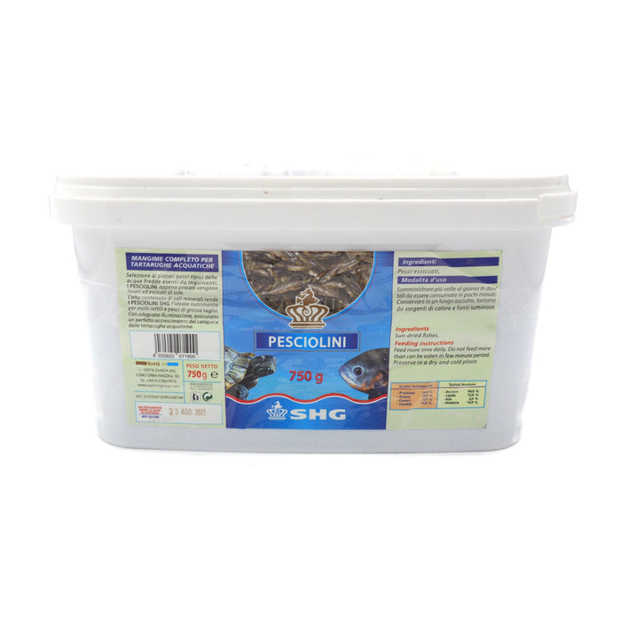 SHG Pesciolini 750 g – Alimento Naturale Essiccato per Tartarughe e Grandi Ciclidi