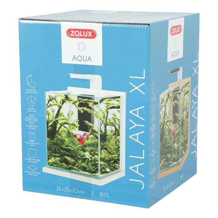 Zolux Jalaya XL Ceruse Bianco – Nano Acquario Completo in Vetro e Legno (18,7 L)
