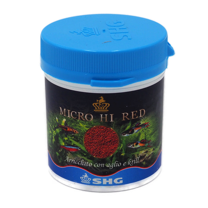 SHG Micro Hi Red 50 g – Microgranuli Nutrienti per Pesci Tropicali Colorati