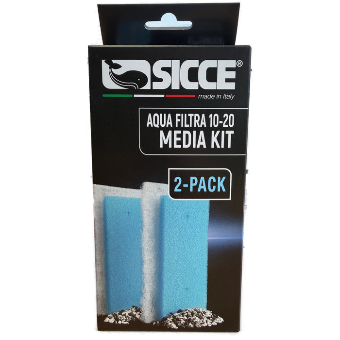 Sicce AQUA FILTRA 10-20 Kit Filtrante Completo (2 Set) – Meccanico e Chimico con Carbone e Zeolite