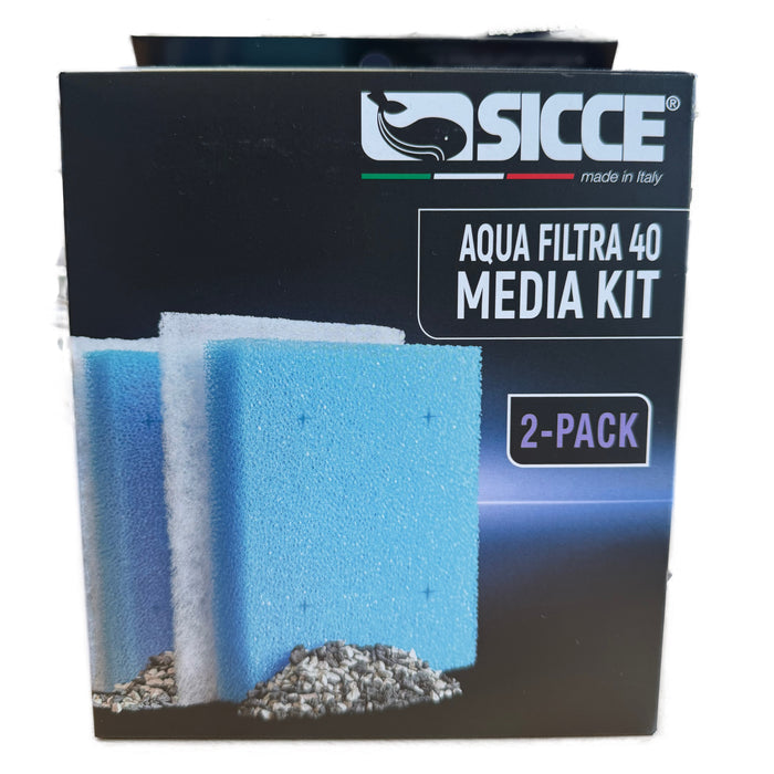 Sicce AQUA FILTRA 40 Kit Filtrante Completo (2 Set) – Filtrazione Meccanica e Chimica con Zeolite e Carbone